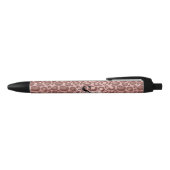 Girly Pink Rose Gold Leopard Monogram Eleganter Na Kugelschreiber (Oberseite)