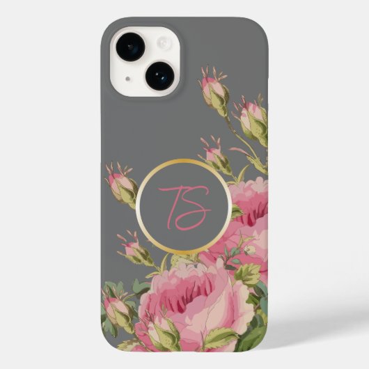Girly Pink Roses Case-Mate iPhone Hülle (Rückseite)