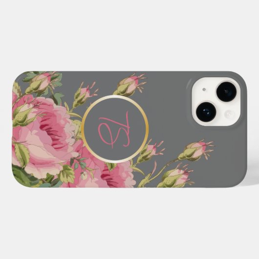 Girly Pink Roses Case-Mate iPhone Hülle (Rückseite (Horizontal))