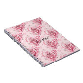 Girly Pink Roses Floral Notizblock (Rechte Seite)
