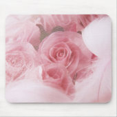 Girly Pink Roses und Feathers Mouse Pad Mousepad (Vorne)