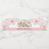 Girly Pink Roses Woodland Kinderdusche Favoriten Wasserflaschenetikett (Einzelnes Label)