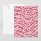 Girly Pink Schimmer Zebra-Muster             Postkarte (Vorne/Hinten)