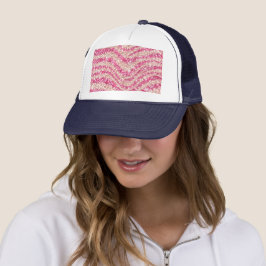 Girly Pink Schimmernder Zebrastreifen             Truckerkappe