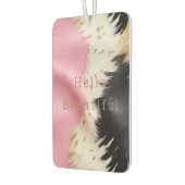 Girly Pink Schwarz-weiß Gold Cowhide Autolufterfrischer (Links)