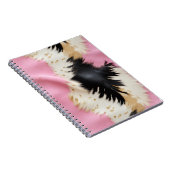 Girly Pink Schwarz-weiß Gold Cowhide Notizblock (Rechte Seite)