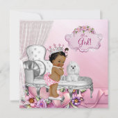 Girly Pink Sessel Princess Baby Dusche Einladung (Vorderseite)