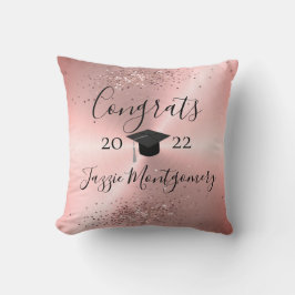 Girly Pink Sheen Abschluss Glittery Kissen