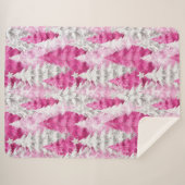 Girly Pink Silver Glam Christmas Trees Stripes Sherpadecke (Vorderseite (Horizontal))