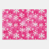 Girly Pink Silver Glam Weihnachtsbaumen Streifen Geschenkpapier Set (Vorderseite 3)