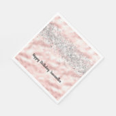 Girly Pink Silver Glitzer Sparkle Confetti Serviette (Ecke)