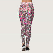 Girly Pink Silver Gold Glitzer Sequin Glam Leggings (Rückseite)
