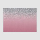 Girly Pink Silver Sparkle Glitzer       Seidenpapier (Vorderseite)
