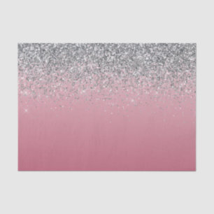 Girly Pink Silver Sparkle Glitzer       Seidenpapier