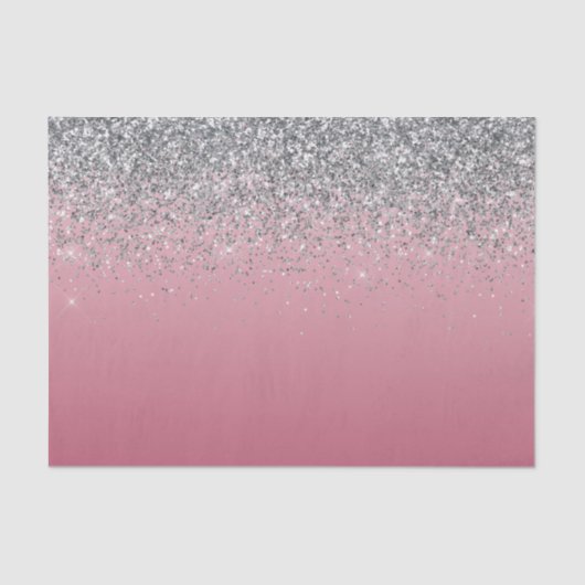 Girly Pink Silver Sparkle Glitzer       Seidenpapier (Vorderseite)