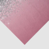 Girly Pink Silver Sparkle Glitzer       Seidenpapier (Ausschnitt)