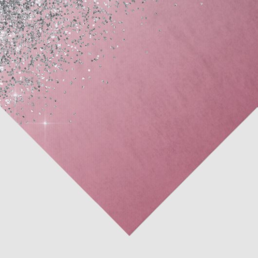 Girly Pink Silver Sparkle Glitzer Seidenpapier (Ausschnitt)