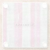 Girly Pink Silver Stripes Sparkle Christmas Glasuntersetzer (Rückseite)