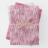 Girly Pink Silver Zebra Print Geschenkpapier Set (Beispiel)