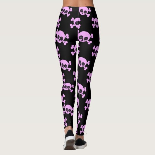 Girly Pink Skulls Leggings (Rückseite)