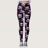 Girly Pink Skulls Leggings (Vorderseite)