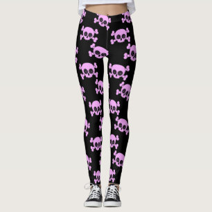 Girly Pink Skulls Leggings