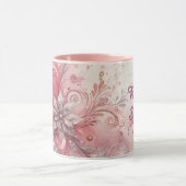 Girly Pink Sparkle Glitzer Blume Tasse (Zentrum)