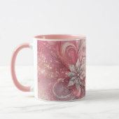 Girly Pink Sparkle Glitzer Blume Tasse (Links)