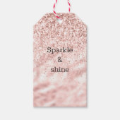Girly Pink Sparkle Glitzer Geschenkanhänger (Vorderseite)