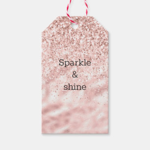 Girly Pink Sparkle Glitzer Geschenkanhänger