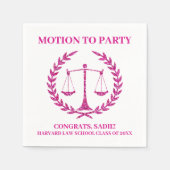 Girly Pink Sparkle Law School Graduation Party Serviette (Vorderseite)