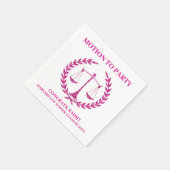 Girly Pink Sparkle Law School Graduation Party Serviette (Ecke)