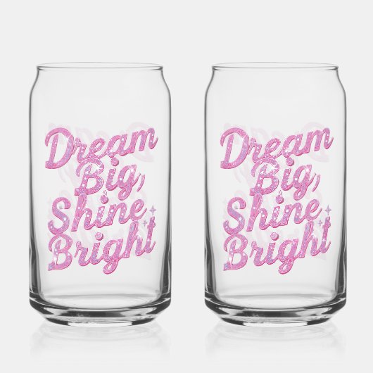 Girly Pink Sparkle Motivational Quote Dosenglas (Rückseite)