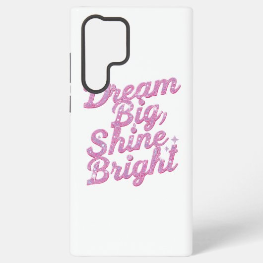 Girly Pink Sparkle Motivational Quote Samsung Galaxy Hülle (Rückseite)