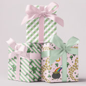 Girly Pink St. Patricks Day Geschenkpapier Set