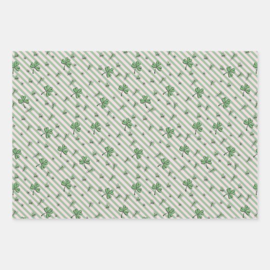 Girly Pink St. Patricks Day Geschenkpapier Set (Vorderseite 3)