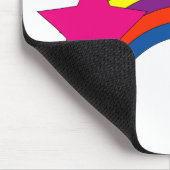 Girly Pink Star Rainbow Mousepad (Ecke)