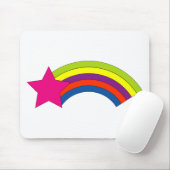 Girly Pink Star Rainbow Mousepad (Mit Mouse)
