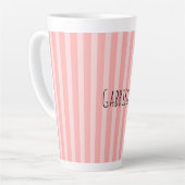 Girly Pink Stripes Birthday Milchtasse (Linke Ecke)