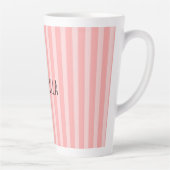 Girly Pink Stripes Birthday Milchtasse (Rechts)