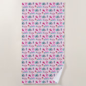 Girly Pink Summer Beach Holiday Pattern Strandtuch (Vorderseite)