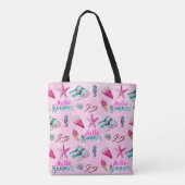 Girly Pink Summer Beach Holiday Pattern Tasche (Rückseite)