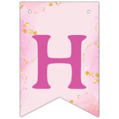 Girly Pink Sweet One 1st Happy Birthday Cupcakes Wimpelkette (Zweite Fahne)