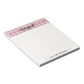 Girly Pink Tan Dots Musterskript Notepad Notizblock (angewinkelt)