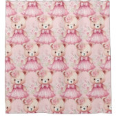 Girly Pink Teddy Bären Duschvorhänge Duschvorhang (Vorderseite)