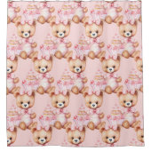 Girly Pink Teddy Bären Duschvorhänge Duschvorhang (Vorderseite)