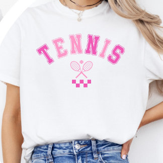 Girly Pink Tennis Minimalist - Cute Rackets T-Shirt