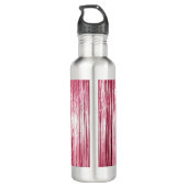 Girly Pink Tinsel Stripes Edelstahlflasche (Rückseite)