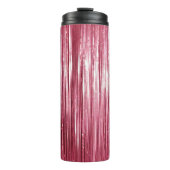 Girly Pink Tinsel Stripes Thermosbecher (Vorderseite)