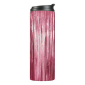 Girly Pink Tinsel Stripes Thermosbecher (Nach links gedreht)